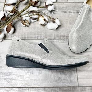 Revere Jordan Metallic Leather Slip On Loafers Gold Wash Size 10M